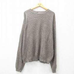 【50%OFF】XL★古着 長袖 セーター メンズ 無地 グレー系 25jan07 中古 ニット トップス