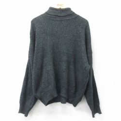 XL★古着 長袖 セーター メンズ 90年代 90s 無地 大きいサイズ ウール タートルネック ハイネック USA製 黒 ブラック 霜降り 25jan15 中古 ニット トップス