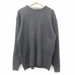 【50%OFF】XL★古着 コロンビア COLUMBIA 長袖 セーター メンズ 00年代 00s クルーネック 濃グレー他 25jan21 中古 ニット トップス