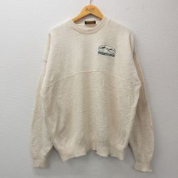 【50%OFF】XL★古着 長袖 セーター メンズ 90年代 90s ノースウエスト 大きいサイズ クルーネック USA製 生成り 25jan22 中古 ニット トップス
