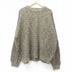 【50%OFF】XL★古着 ドッカーズ 長袖 セーター メンズ 無地 大きいサイズ クルーネック 茶系 ブラウン 25jan31 中古 ニット トップス