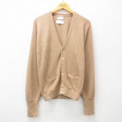 M★古着 シアーズ 長袖 ニット カーディガン メンズ 80年代 80s アクリル ベージュ カーキ 25feb01 中古 トップス