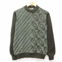 80s 長袖セーター モックネック グリーン S | 古着
