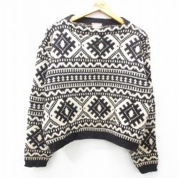 【50%OFF】L★古着 マックレガー 長袖 セーター メンズ 80年代 80s ウール クルーネック USA製 黒他 ブラック 25feb05 中古 ニット トップス