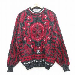 L★古着 マックレガー 長袖 セーター メンズ 90年代 90s クルーネック 黒他 ブラック 25feb14 中古 ニット トップス
