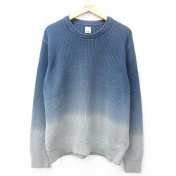 XL★古着 ギャップ GAP 長袖 セーター メンズ 00年代 00s 大きいサイズ コットン クルーネック 紺他 ネイビー 【spe】 25feb18 中古 ニット トップス