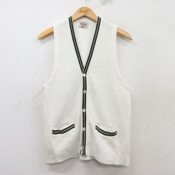 【50%OFF】S★古着 キャンパス ビンテージ ニット ベスト メンズ 70年代 70s アクリル 白他 ホワイト 25feb19 中古 トップス