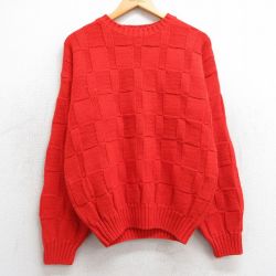 【50%OFF】M★古着 ギャップ GAP 長袖 セーター メンズ 90年代 90s クルーネック 赤 レッド 25feb22 中古 ニット トップス