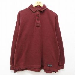 L★古着 アメリカンイーグル American Eagle 長袖 セーター メンズ 襟付き エンジ 25mar01 中古 ニット トップス
