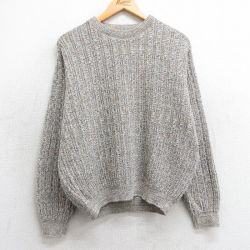 【50%OFF】L★古着 長袖 セーター メンズ 00年代 00s クルーネック ベージュ系他 カーキ 25mar15 中古 ニット トップス