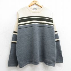 【20%OFF】XL★古着 エアロポステール AEROPOSTALE 長袖 セーター メンズ 90年代 90s コットン クルーネック 生成り他 25mar17 中古 ニット トップス