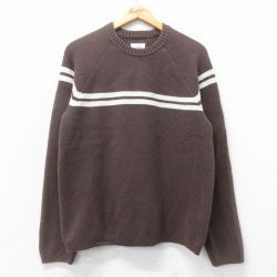 【20%OFF】M★古着 オールドネイビー OLD NAVY 長袖 セーター メンズ ラグラン コットン クルーネック 茶他 ブラウン 25mar18 中古 ニット トップス