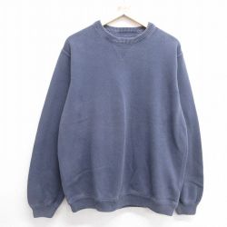 XL★古着 エディーバウアー 長袖 セーター メンズ コットン クルーネック 紺 ネイビー 25mar28 中古 ニット トップス