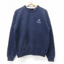 M★古着 長袖 セーター メンズ 90年代 90s BIRMINGHAM 紺 ネイビー 25sep03 中古 ニット トップス