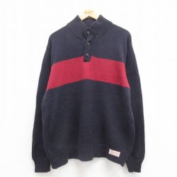 ラルフローレン 長袖セーター モックネック ネイビー XL | 古着