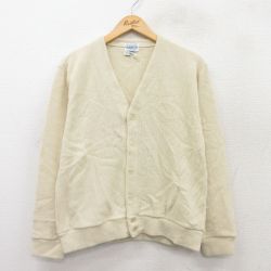 M★古着 BRENT 長袖 ニット カーディガン メンズ 70年代 70s アクリル 薄ベージュ カーキ 25sep18 中古 トップス