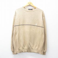 【50%OFF】ノーティカ 長袖セーター ワンポイントロゴ ベージュ XL | 古着