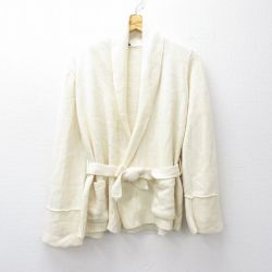 M★古着 長袖 ニット カーディガン メンズ 80年代 80s アクリル ショールカラー 白 ホワイト 25sep27 中古 トップス