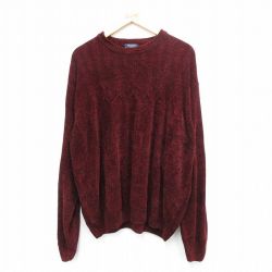 XL★古着 ドッカーズ 長袖 セーター メンズ 大きいサイズ クルーネック 赤他 レッド 25sep27 中古 ニット トップス