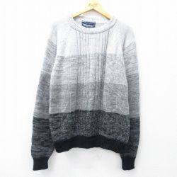 L★古着 長袖 セーター メンズ 90年代 90s ラグラン グレー他 25sep29 中古 ニット トップス