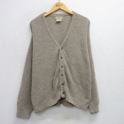 XL★古着 セントジョンズベイ 長袖 ニット カーディガン メンズ 90年代 90s 大きいサイズ いUSA製 ベージュ系 カーキ 【spe】 25sep29 中古 トップス