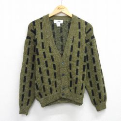 L★古着 長袖 ニット カーディガン メンズ 90年代 90s 緑系他 グリーン 25sep29 中古 トップス
