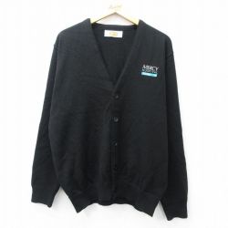 L★古着 長袖 ニット カーディガン メンズ 80年代 80s MERCY アクリル 黒 ブラック 25sep29 中古 トップス