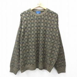 XL★古着 タウンクラフト 長袖 セーター メンズ 大きいサイズ クルーネック 茶他 ブラウン 25sep29 中古 ニット トップス