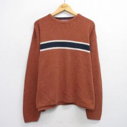 【20%OFF】XL★古着 STRUCTURE 長袖 セーター メンズ 大きいサイズ クルーネック 茶他 ブラウン 25sep30 中古 ニット トップス