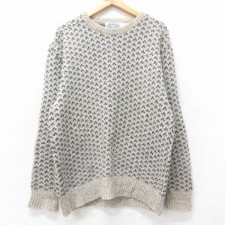【50%OFF】90s 長袖セーター バーズアイ グレー L | 古着