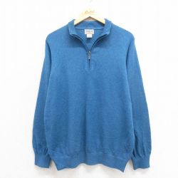 L★古着 エルエルビーン LLBEAN 長袖 ハーフジップ セーター メンズ 00年代 00s 薄紺 ネイビー 25sep30 中古 ニット トップス