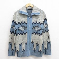 S★古着 長袖 ビンテージ ニット カーディガン メンズ 70年代 70s アクリル USA製 薄紺 ネイビー 25sep30 中古 トップス