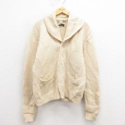 M★古着 エルエルビーン LLBEAN 長袖 ビンテージ ニット カーディガン メンズ 70年代 70s ウール ショールカラー 生成り 25sep30 中古 トップス