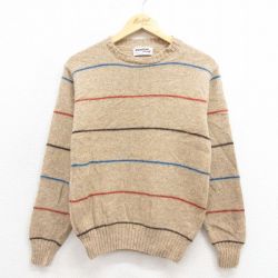 S★古着 ピューリタン 長袖 セーター メンズ 80年代 80s クルーネック USA製 ベージュ カーキ 25sep30 中古 ニット トップス