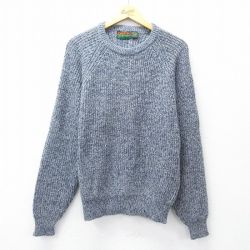 L★古着 長袖 セーター メンズ 90年代 90s 無地 ラグラン アクリル クルーネック グレー他 25oct01 中古 ニット トップス