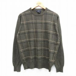 【50%OFF】ドッカーズ 長袖セーター チェック グリーン M | 古着