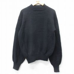 M★古着 長袖 ビンテージ セーター メンズ 70年代 70s ミリタリー ウール モックネック ハイネック USA製 黒 ブラック 【spe】 25oct04 中古 ニット トップス