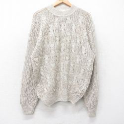 L★古着 長袖 セーター メンズ モックネック ハイネック ベージュ他 カーキ 25oct04 中古 ニット トップス