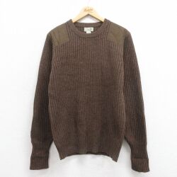 L★古着 エルエルビーン LLBEAN 長袖 コマンド セーター メンズ 00年代 00s メリノラムウール クルーネック こげ茶 ブラウン 25oct08 中古 ニット トップス