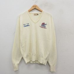 【50%OFF】NFL ニューヨークジャイアンツ 80s 長袖セーター アメフト 生成り ベージュ L | 古着