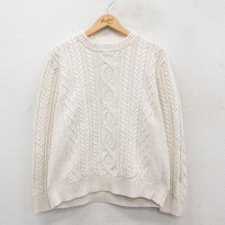 【50%OFF】エルエルビーン 00s 長袖セーター ケーブル 生成り ベージュ XL | 古着