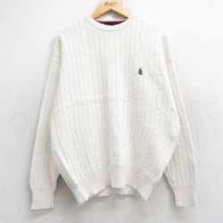 ノーティカ 90s ケーブルセーター ワンポイント ホワイト M | 古着