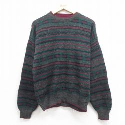 M★古着 長袖 セーター メンズ 90年代 90s クルーネック イタリア製 グレー 霜降り他 25nov01 中古 ニット トップス