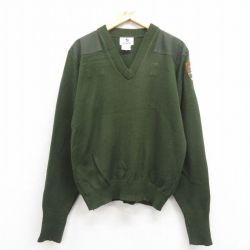 M★古着 長袖 セーター メンズ 90年代 90s ナショナルパーク アクリル Vネック USA製 緑 グリーン 25nov01 中古 ニット トップス