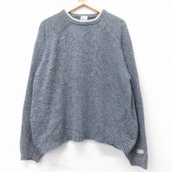 XL★古着 コロンビア COLUMBIA 長袖 セーター メンズ 00年代 00s ラグラン コットン クルーネック 紺他 ネイビー 25nov05 中古 ニット トップス
