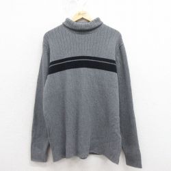 XL★古着 オールドネイビー OLD NAVY 長袖 セーター メンズ 00年代 00s コットン タートルネック ハイネック グレー 25nov12
