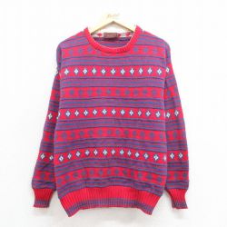 M★古着 ラルフローレン チャップス 長袖 ブランド セーター メンズ 80年代 80s クルーネック USA製 赤【spe】 25nov12