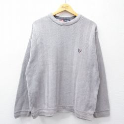 【50%OFF】ラルフローレン 90s 長袖セーター ヘリンボーン グレー XL | 古着