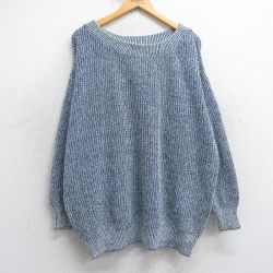 XL★古着 エアロポステール 長袖 セーター メンズ 90年代 90s 大きいサイズ コットン クルーネック USA製 紺他 25nov13