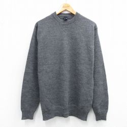 M★古着 ギャップ GAP 長袖 セーター メンズ 00年代 00s ウール クルーネック グレー 25nov15